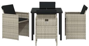 vidaXL Σέτ φαγητού για κήπο 5 pcs Ανοιχτό γκρι συνθετικό ρατάν