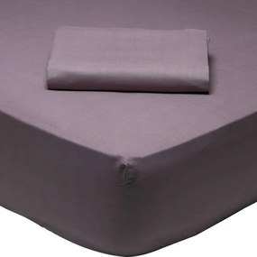 Σεντόνι Με Λάστιχο 1010 Plum Das Home  Semi-double 120x200cm Με Λάστιχο 100% Βαμβάκι