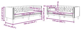 Καναπές Chesterfield Σετ 2 Τεμ. με Στηρίγματα Αν. Γκρι Βελούδο - Γκρι