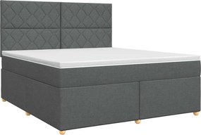 vidaXL Κρεβάτι box spring με στρώμα Σκούρο Γκρι 160 x 200 cm Ύφασμα
