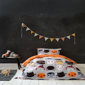 Σεντόνια Παιδικά Happy Halloween Grey-Multi Nima Single 100% Cotton