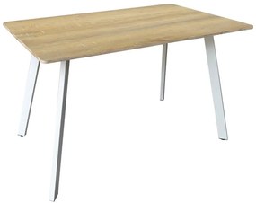 Τραπέζι Squaro sonoma mdf με λευκά μεταλλικά πόδια 120x70x75εκ 120x70x75 εκ.