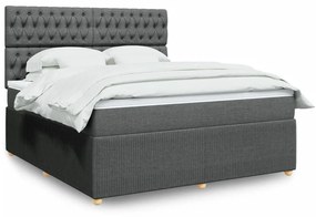 ΚΡΕΒΑΤΙ BOXSPRING ΜΕ ΣΤΡΩΜΑ ΣΚΟΥΡΟ ΓΚΡΙ 180X200 ΕΚ ΥΦΑΣΜΑΤΙΝ 3294443