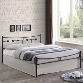 DUGAN Κρεβάτι Διπλό, για Στρώμα 150x200cm, Μέταλλο Βαφή Μαύρο  156x205x83cm [-Μαύρο-] [-Μέταλλο-] Ε8069
