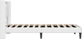 vidaXL Σκελετός Κρεβατιού με κεφαλάρι Λευκό 90 x 190 cm Τεχνητό Δέρμα