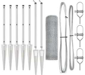 vidaXL Στύλος Περιφράξεων Ασημί 10 x 0,8 μ (Πλέγμα 13 χιλ.) Ατσάλι