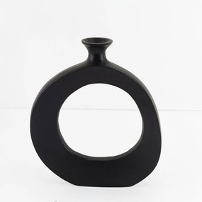 Βάζο Abstract Circle 028992 26x4x31cm Black Αλουμίνιο