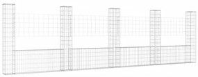 vidaXL Συρματοκιβώτιο σε U Σχήμα με 5 Στύλους 500x20x150 εκ Σιδερένιο