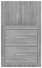 vidaXL Κομοδίνο Επιτοίχιο Γκρι Sonoma