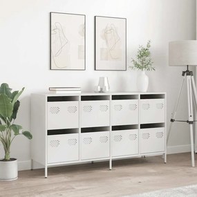 vidaXL Sideboard Λευκό 135x39x73,5 cm Ατσάλι ψυχρής έλασης