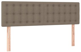 vidaXL Κρεβάτι Boxspring με Στρώμα Taupe 140x190 εκ. Υφασμάτινο