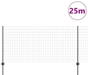 vidaXL Τεντώτο με στήριγμα Γκρι 1 x 25 m Ατσάλι