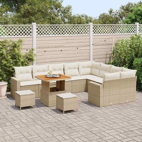 vidaXL Σετ Καναπέ Κήπου 12 pcs Μπεζ συνθετικό ρατάν