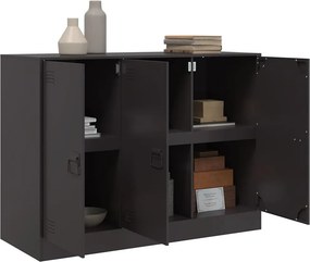 vidaXL Ντουλάπι Μαύρο 99x39x73 εκ. από Ατσάλι