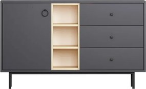 Stewehome Κονσόλα με συρτάρια και ντουλάπι Γκρι 130x40x78 cm