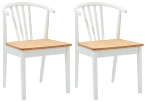 vidaXL Καρέκλα τραπεζαρίας 2 pcs λευκό και φυσικό Καθαρό Καουτσούκ