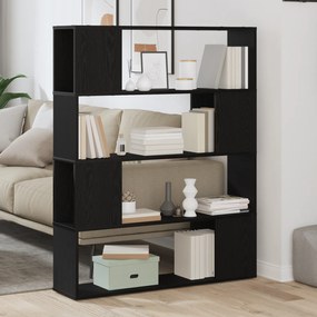 vidaXL Ράφι Βιβλίων Μαύρο Δρυς 100x24x124 εκ. Επεξεργασμένο Ξύλο