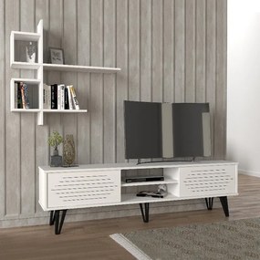 Σύνθεση τηλεόρασης Salerno Megapap χρώμα λευκό 180x35x51εκ.