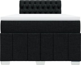 vidaXL Κρεβάτι Boxspring με Στρώμα Μαύρο 120x200 εκ. Υφασμάτινο