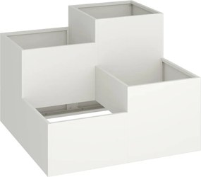 vidaXL Γλάστρα Κήπου Λευκό 100 x 100 x 60 εκ. Ατσάλι