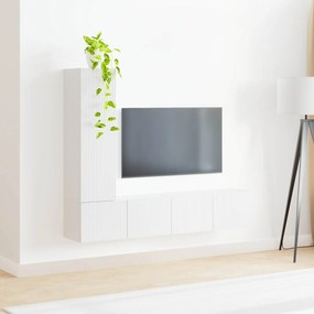 vidaXL Σετ επίπλου τηλεόρασης 3 pcs Υψηλής γυαλάδας λευκό