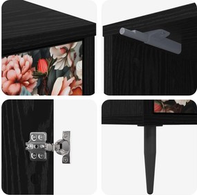 vidaXL Κομοδίνο BORNE Μαύρη Δρυς 36 x 33 x 51 εκ. Επεξεργασμένο Ξύλο