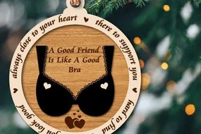 Σετ των 3 Intra απο ξύλο plywood 3mm-4mm πάχος Ένας καλός φίλος σαν ένα καλό στολίδι σουτιέν Δίασταση 8x8 cm INTRAFABR-81190620