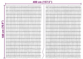 vidaXL Φράχτης από φλοιό δέντρου Καφέ 400 x 180 εκ Φλοιός