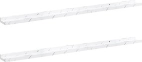 vidaXL Ράφι Τοίχου Επιτοίχιο 2 pcs Λευκό Μάρμαρο 115 x 9 x 3 cm