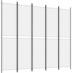 vidaXL Διαχωριστικό Δωματίου με 5 Πάνελ Λευκό 250x220 εκ. από Ύφασμα