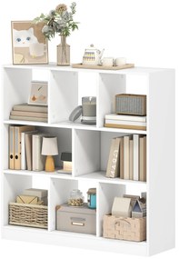 HOMCOM Βιβλιοθήκη Ράφι, 8 ράφια, 97,5 x 30 x 100 cm, Λευκό