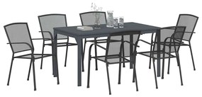 vidaXL Σέτ φαγητού για κήπο 7 pcs Ανθρακί Ατσάλι