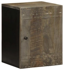 Ντουλάπι Μπάνιου Επιτοίχιο 38x33x48 εκ. από Μασίφ Ξύλο Μάνγκο - Μαύρο