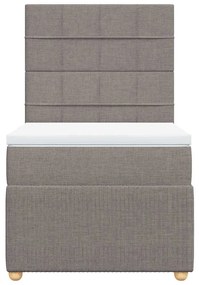 vidaXL Κρεβάτι Boxspring με Στρώμα Taupe 80x200 εκ. Υφασμάτινο