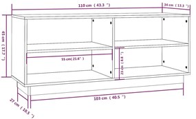 Παπουτσοθήκη Καφέ Μελί 110 x 34 x 45 εκ από Μασίφ Ξύλο Πεύκου - Καφέ