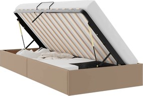 vidaXL Κρεβάτι Οθωμανικού Τύπου Καπουτσίνο 90 x 200 cm Τεχνητό Δέρμα