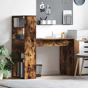 vidaXL Γραφείο Καπνιστό Δρύς 113 x 54 x 120 cm Επεξεργασμένο Ξύλο