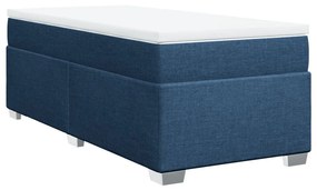 Κρεβάτι Boxspring με Στρώμα Μπλε 90x200 εκ.Υφασμάτινο - Μπλε