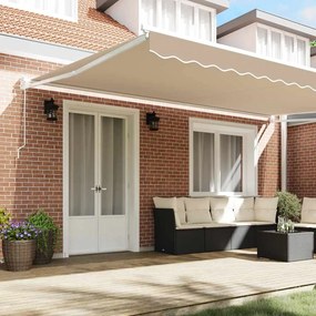 vidaXL Αντιανεμικό Μπεζ 500 x 300 x 165 εκ. Πολυέστερ και Μέταλλο