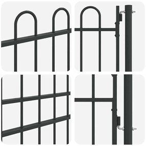 vidaXL Πύλη Φράχτη Γκρι 100 x 175 cm Χάλυβας με Επικάλυψη Πούδρας
