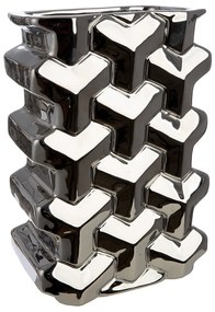 Βάζο Ορθογώνιο Κεραμικό Ασημί χρώμα 15X10X22Cm 15X10X22Cm-05161483