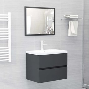 vidaXL Ντουλάπι Νιπτήρα Γκρι 60x38,5x45 εκ. Μοριοσανίδα