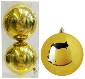 Σετ 2 τεμάχια Χριστουγεννιάτικες Μπάλες Χρυσές 12cm 237549