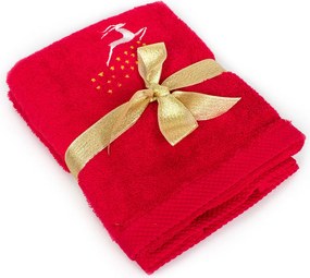 Χριστουγεννιάτικες Πετσέτες (Σετ 2τμχ) Dimcol Reindeer Red