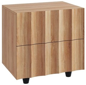 WOODWELL Ε7501,1MOTION Κομοδίνο με 2 Συρτάρια, Απόχρωση Φυσικό 48x40x50cm Ε7501,1