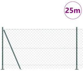 vidaXL Φράκτης Αλυσίδας με 13 φτερωτές θέσεις 1,2x25 μ Γαλβανισμένος Χάλυβας