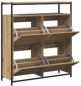 vidaXL Ντουλάπα Παπουτσιών με πόρτα artisan δρυς 100 x 34 x 112 εκ