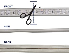 GloboStar® 70514 Wide Ταινία Διπλής Σειράς Epistar LED SMD 2835 1m 24W/m 180LED/m 3144lm/m 120° DC 230V Αδιάβροχη IP68 Κόκκινο Dimmable