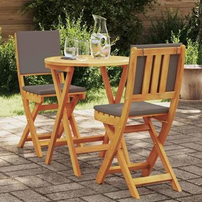 vidaXL Σετ μπιστρό 3 pcs Καφέ Μασίφ ξύλο ακακίας