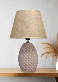 POWERTECH επιτραπέζιο φωτιστικό HLL-0143, E27, κεραμική βάση, ροζ/χρυσό